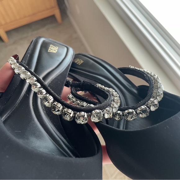 Zara Sparkly Heeled Mules - Picture 3 of 5